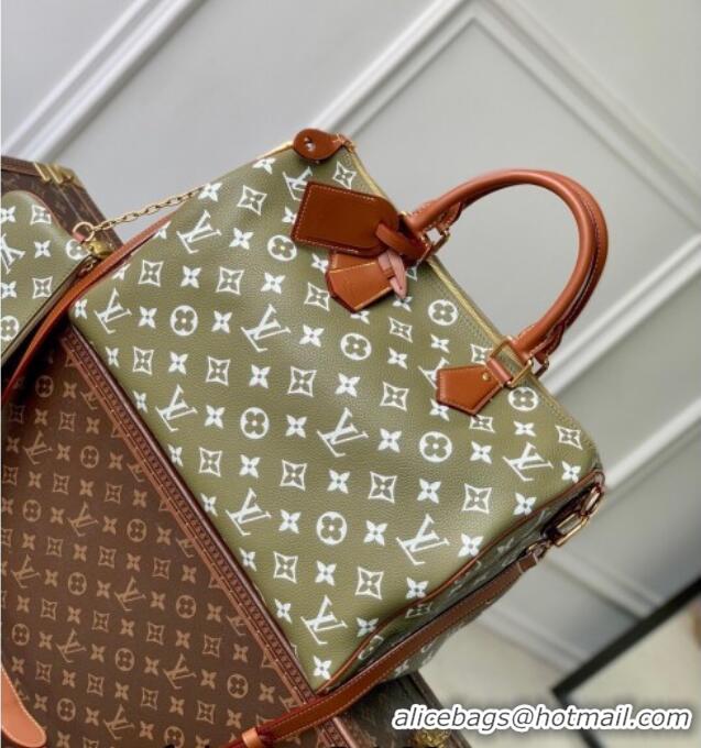 Grade Quality Louis Vuitton Speedy P9 Bandoulière 40 Bag in Calf Leather Green Sencha M15244 2026
