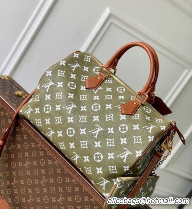 Grade Quality Louis Vuitton Speedy P9 Bandoulière 40 Bag in Calf Leather Green Sencha M15244 2026