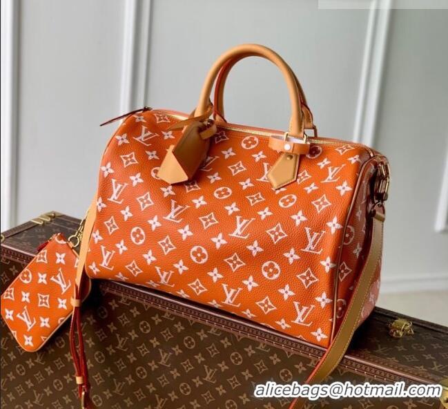 Best Price Louis Vuitton Speedy P9 Bandoulière 40 Bag in Calf Leather M24417 Orange 2026