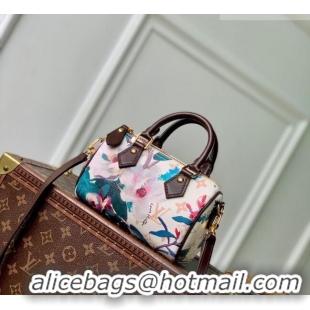Top Grade Louis Vuitton Nano Speedy Bag in Monogram Dune Canvas with Flora Print M29149 2026 Monogram Eden Collection