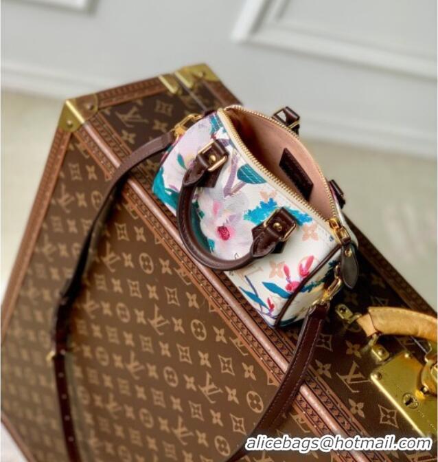 Top Grade Louis Vuitton Nano Speedy Bag in Monogram Dune Canvas with Flora Print M29149 2026 Monogram Eden Collection