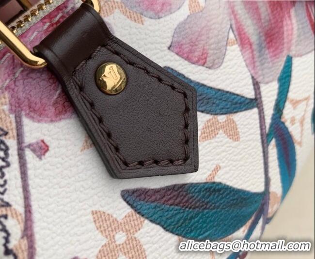 Top Grade Louis Vuitton Nano Speedy Bag in Monogram Dune Canvas with Flora Print M29149 2026 Monogram Eden Collection