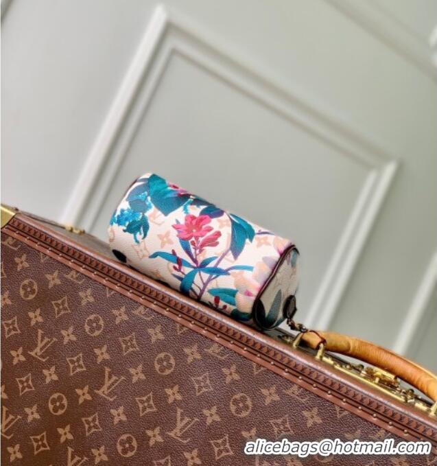Top Grade Louis Vuitton Nano Speedy Bag in Monogram Dune Canvas with Flora Print M29149 2026 Monogram Eden Collection