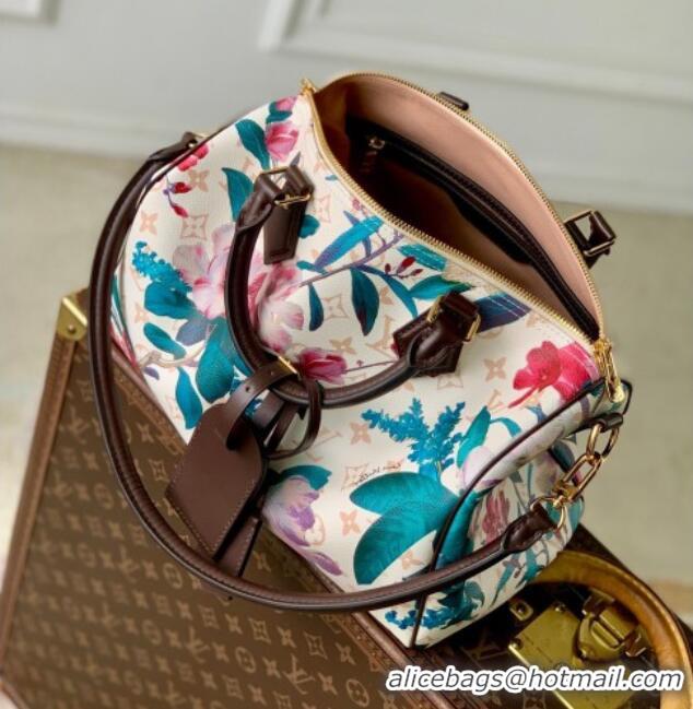 Low Cost Louis Vuitton Speedy Soft 30 Bag in Monogram Dune Canvas with Flora Print M29066 2026 Monogram Eden Collection