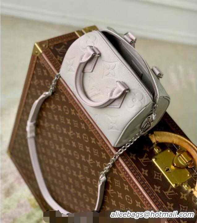 Good Taste Louis Vuitton Speedy Bandoulière 20 Bag in Bicolor Empreinte Monogram Leather M28343 Pale Pink 2026