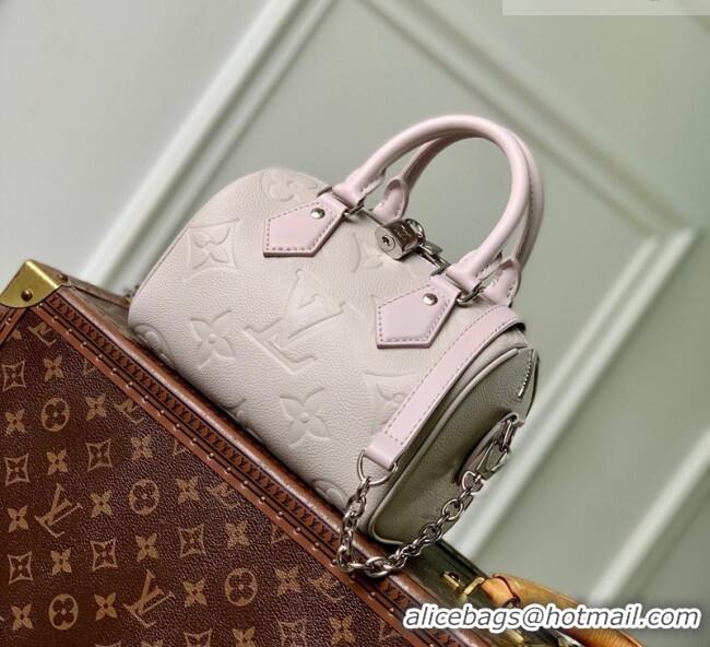 Good Taste Louis Vuitton Speedy Bandoulière 20 Bag in Bicolor Empreinte Monogram Leather M28343 Pale Pink 2026