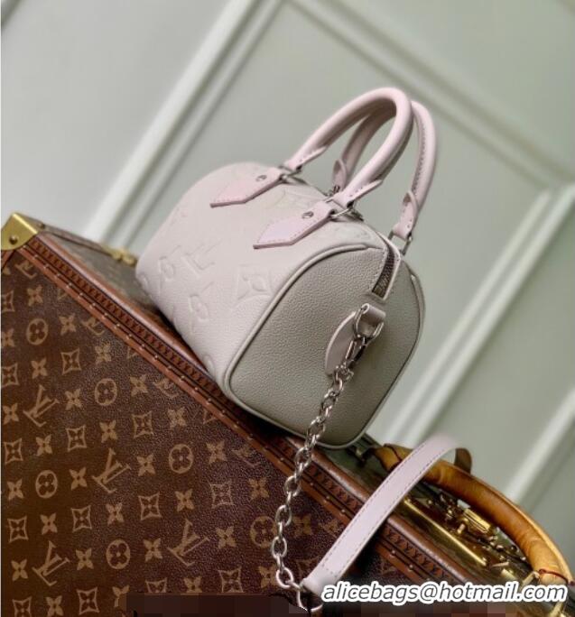 Good Taste Louis Vuitton Speedy Bandoulière 20 Bag in Bicolor Empreinte Monogram Leather M28343 Pale Pink 2026