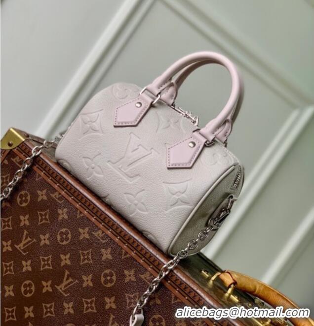 Good Taste Louis Vuitton Speedy Bandoulière 20 Bag in Bicolor Empreinte Monogram Leather M28343 Pale Pink 2026