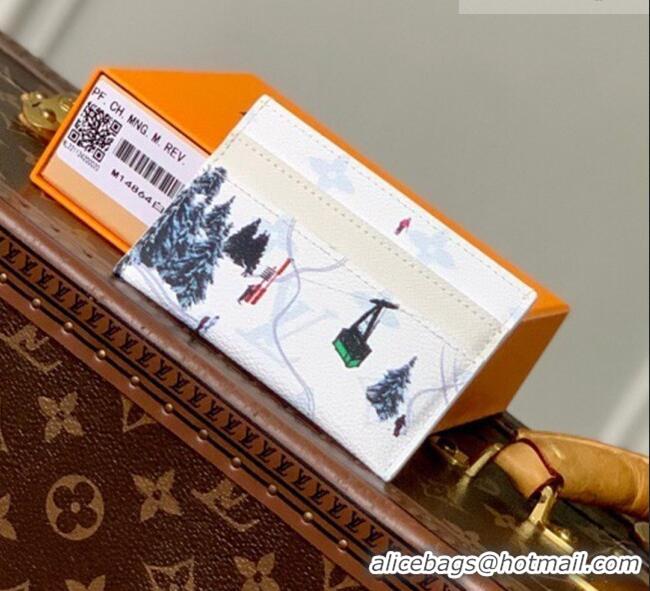 Good Product Louis Vuitton Double Card Holder in Ski White Monogram Canvas M14864 2026