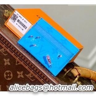 Good Taste Louis Vuitton Double Card Holder in Pool Blue Monogram Canvas M14862 2026