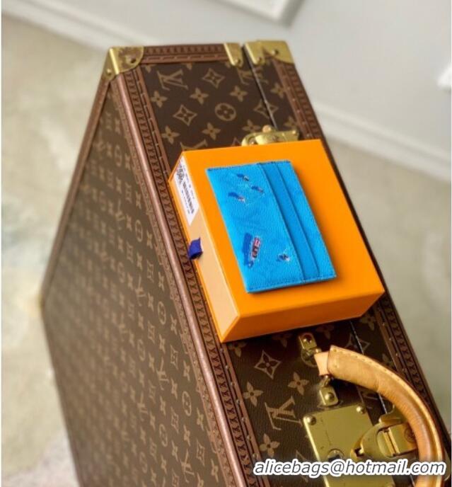 Good Taste Louis Vuitton Double Card Holder in Pool Blue Monogram Canvas M14862 2026