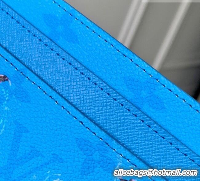 Good Taste Louis Vuitton Double Card Holder in Pool Blue Monogram Canvas M14862 2026