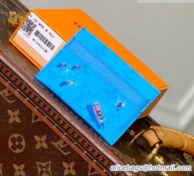 Good Taste Louis Vuitton Double Card Holder in Pool Blue Monogram Canvas M14862 2026