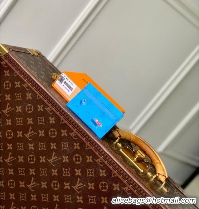 Good Taste Louis Vuitton Double Card Holder in Pool Blue Monogram Canvas M14862 2026