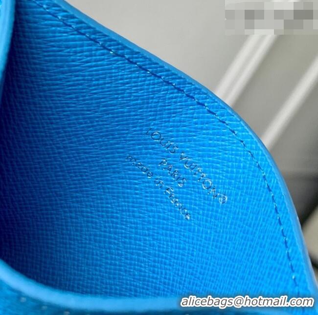 Good Taste Louis Vuitton Double Card Holder in Pool Blue Monogram Canvas M14862 2026