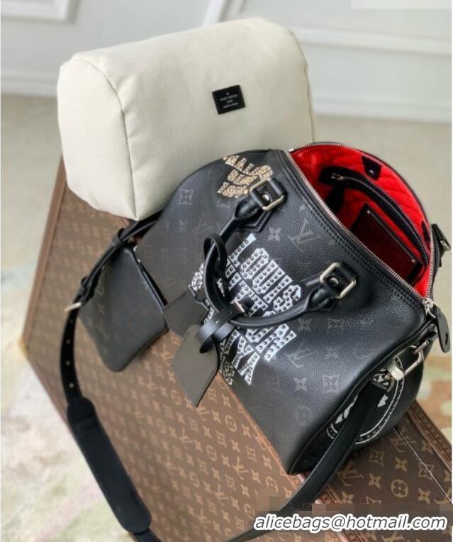 Buy Fashionable Louis Vuitton Speedy P9 Bandoulière 30 Jackets Bag in Black Cowhide Leather M26180 2026