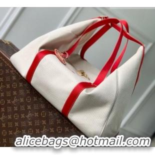 Top Grade Louis Vuitton Voyageur Bag in Lighthouse Red Organic Cotton M28509 2026