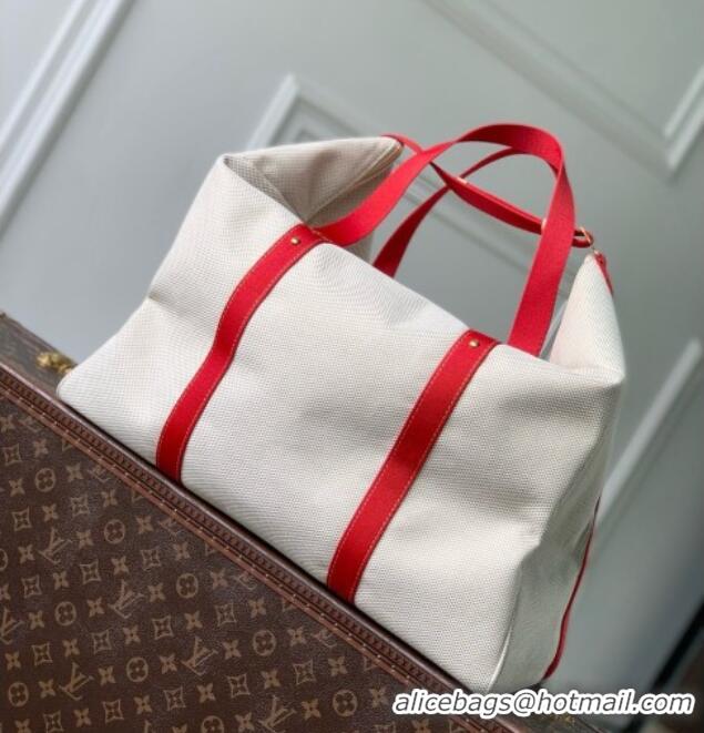 Top Grade Louis Vuitton Voyageur Bag in Lighthouse Red Organic Cotton M28509 2026