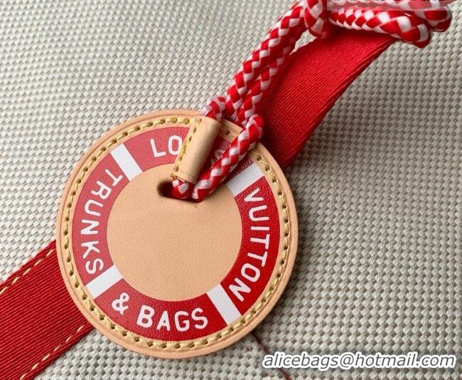 Top Grade Louis Vuitton Voyageur Bag in Lighthouse Red Organic Cotton M28509 2026