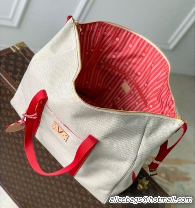 Top Grade Louis Vuitton Voyageur Bag in Lighthouse Red Organic Cotton M28509 2026