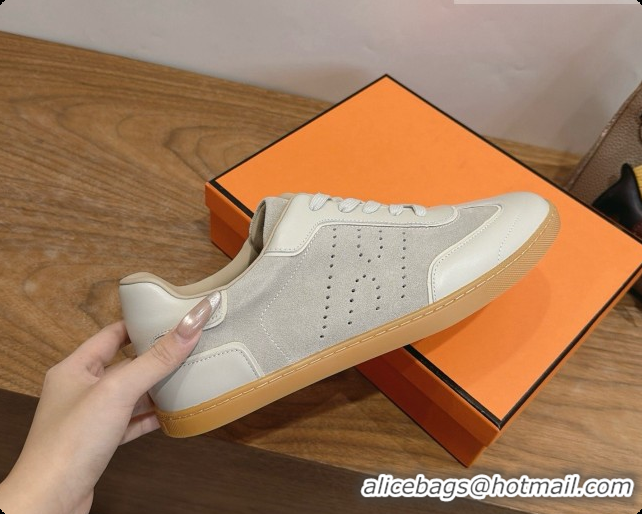 Low Cost Hermes Match Sneakers in Suede and Calfskin H080602 Grey 2026