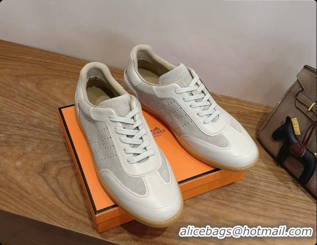 Low Cost Hermes Match Sneakers in Suede and Calfskin H080602 Grey 2026