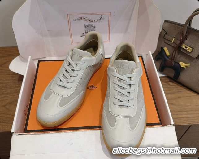 Low Cost Hermes Match Sneakers in Suede and Calfskin H080602 Grey 2026