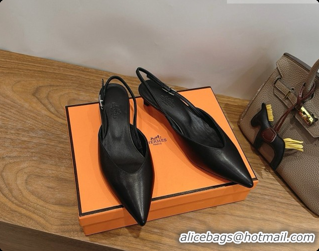 Best Price Hermes Nicoletta 40 Pump in Black Leather 080611 2026