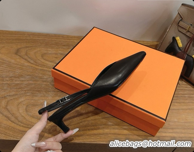 Best Price Hermes Nicoletta 40 Pump in Black Leather 080611 2026