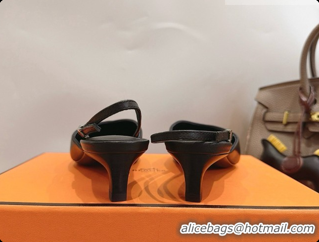 Best Price Hermes Nicoletta 40 Pump in Black Leather 080611 2026