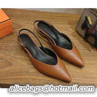 Perfect Hermes Nicoletta 40 Pump in Brown Leather 6080613 2026
