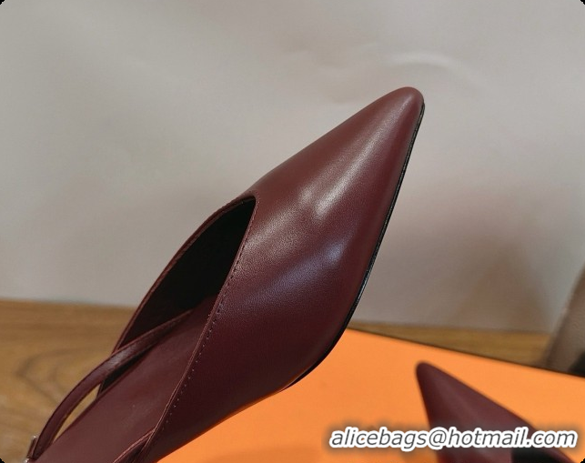 Good Quality Hermes Nicoletta 40 Pump in Burgundy Leather 6080614 2026