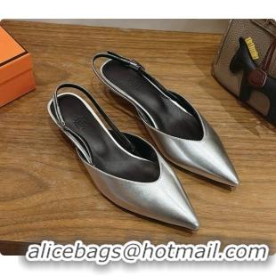 Grade Quality Hermes Nicoletta 40 Pump in Silver Leather 6080615 2026