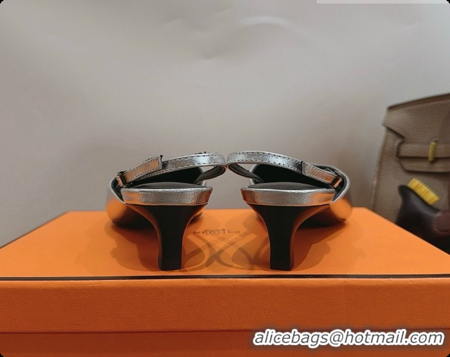 Grade Quality Hermes Nicoletta 40 Pump in Silver Leather 6080615 2026