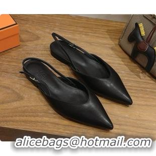 Best Grade Hermes Nicoletta Slingback in Black Leather 6080616 2026