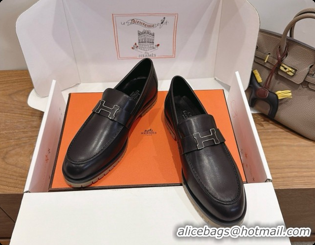 Top Design Hermes Faubourg Loafer in Calfskin H080624 Black 2026