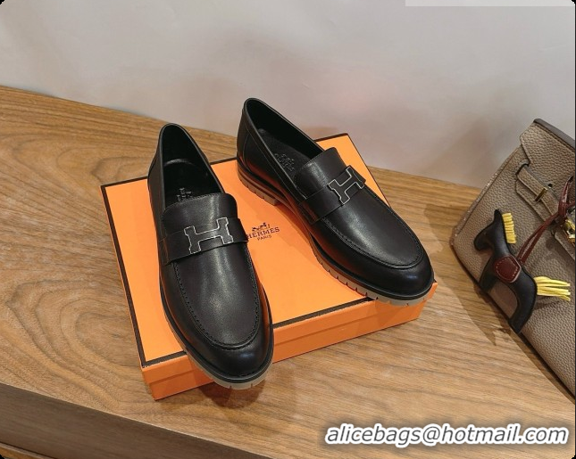 Top Design Hermes Faubourg Loafer in Calfskin H080624 Black 2026