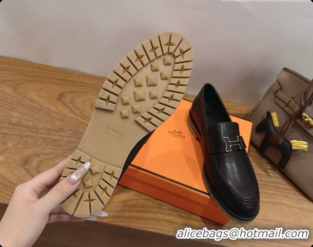 Top Design Hermes Faubourg Loafer in Calfskin H080624 Black 2026