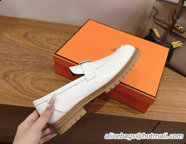 Top Grade Hermes Faubourg Loafer in Calfskin H080625 White 2026
