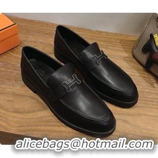 Sophisticated Hermes Faubourg Loafer in Calfskin H080626 All Black 2026