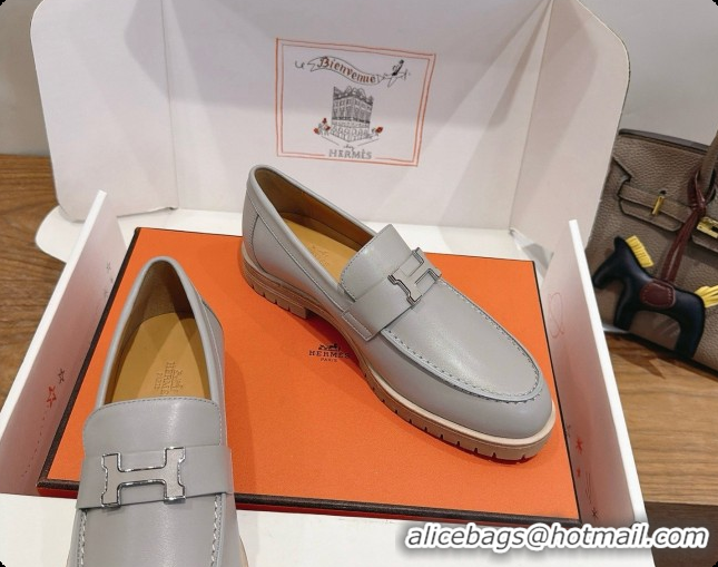 Low Price Hermes Faubourg Loafer in Calfskin H080627 Grey 2026