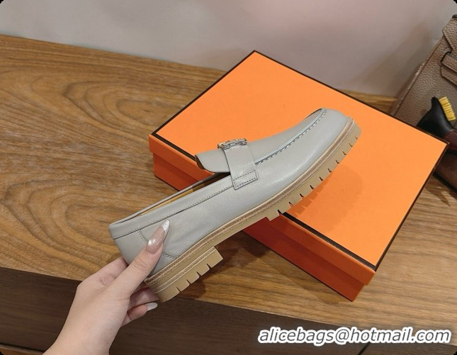 Low Price Hermes Faubourg Loafer in Calfskin H080627 Grey 2026