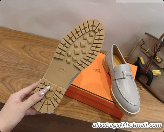 Low Price Hermes Faubourg Loafer in Calfskin H080627 Grey 2026