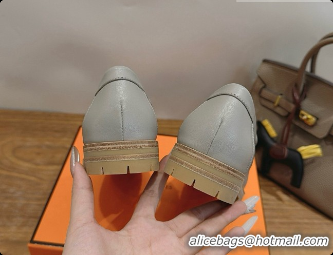 Low Price Hermes Faubourg Loafer in Calfskin H080627 Grey 2026