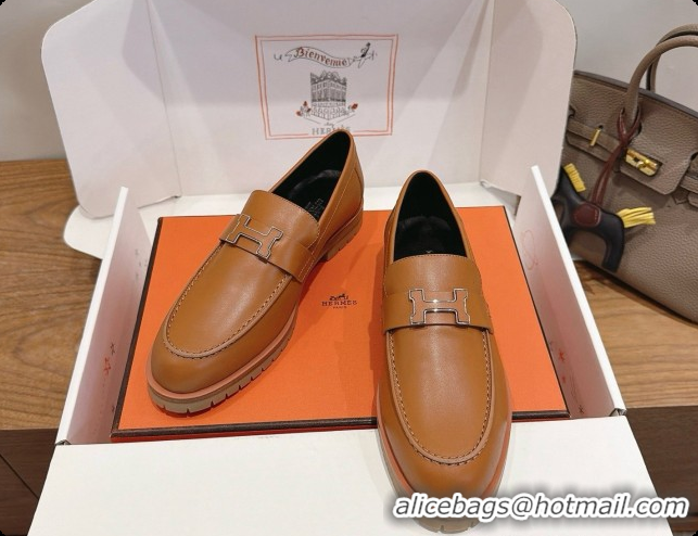 Best Product Hermes Faubourg Loafer in Calfskin H080628 Brown 2026