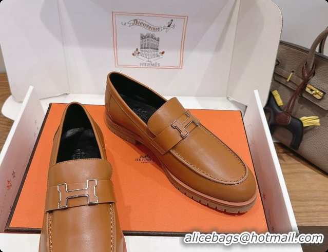Best Product Hermes Faubourg Loafer in Calfskin H080628 Brown 2026