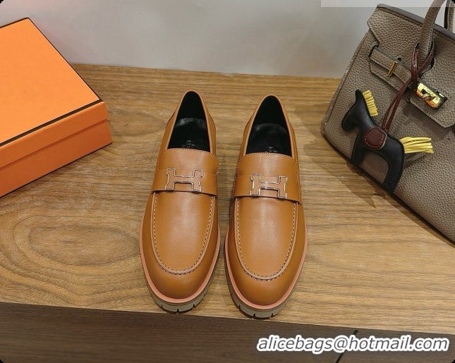 Best Product Hermes Faubourg Loafer in Calfskin H080628 Brown 2026