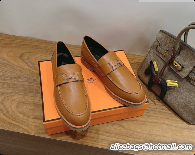 Best Product Hermes Faubourg Loafer in Calfskin H080628 Brown 2026