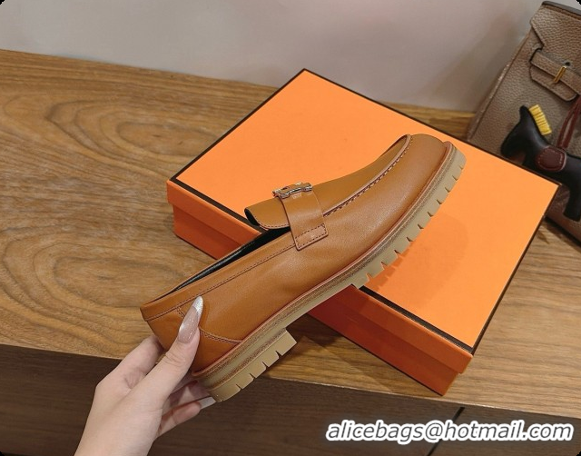 Best Product Hermes Faubourg Loafer in Calfskin H080628 Brown 2026