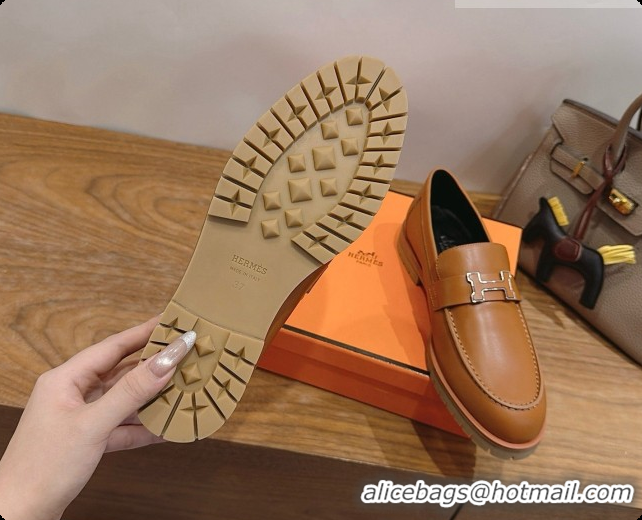 Best Product Hermes Faubourg Loafer in Calfskin H080628 Brown 2026